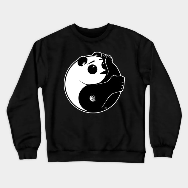 Cannonball Panda / Yin and Yang Panda Crewneck Sweatshirt by jasonyerface